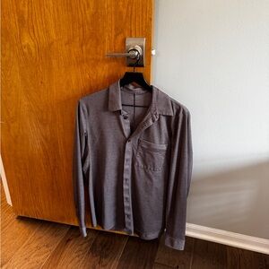 Mens Lululemon Long Sleeve Button Down Brown